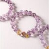 925 silver inlaid amethyst baroque pearl bracelet | noble and elegant