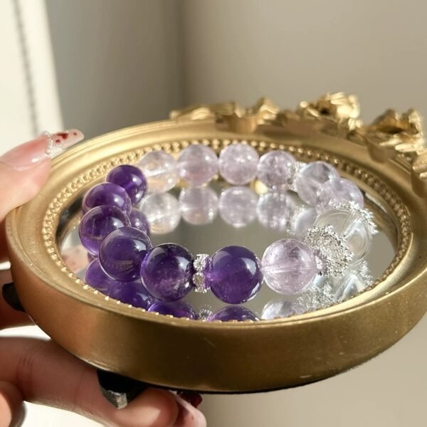 Natural two-color amethyst, transparent crystal, pink crystal | Gift for female businessmen