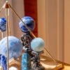 Aquarius and Pisces, sky blue crystal energy field, seven star array