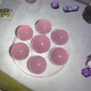 Virgo with Aries，Pink seven-star array, natural crystal
