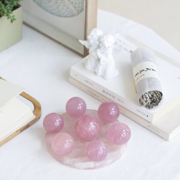 Virgo with Aries，Pink seven-star array, natural crystal