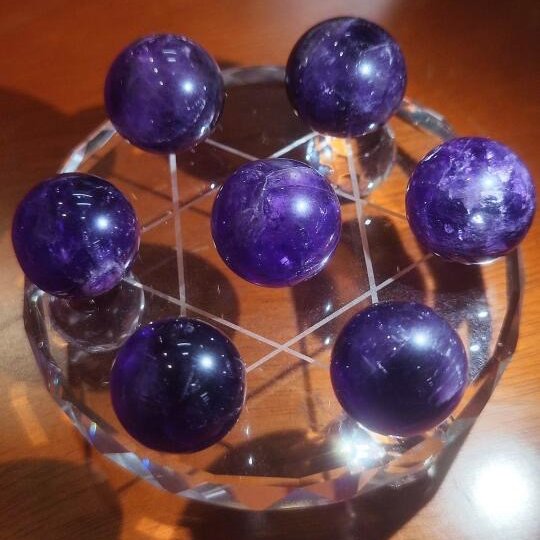 紫色 (1) Scorpio and Sagittarius, purple crystal energy field, seven star array
