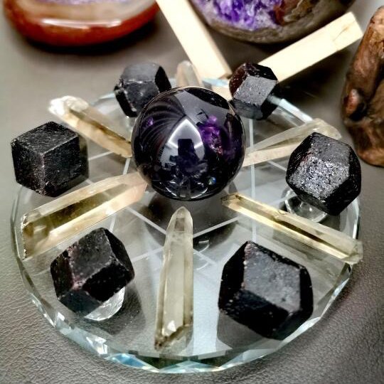紫色 (3) Scorpio and Sagittarius, purple crystal energy field, seven star array