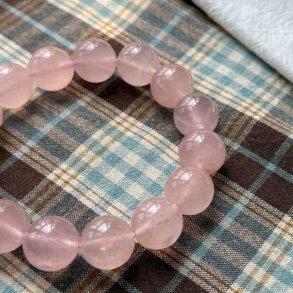 纯色 (10) Rose Quartz Bracelet – Love, Luck & Protection