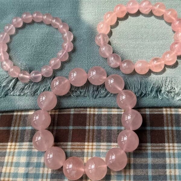 纯色 (6) Rose Quartz Bracelet – Love, Luck & Protection